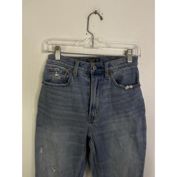 Abercrombie Fitch Jeans Womens 2 Short Ultra High Rise Mom Jeans Light Wash - Picture 4 of 10
